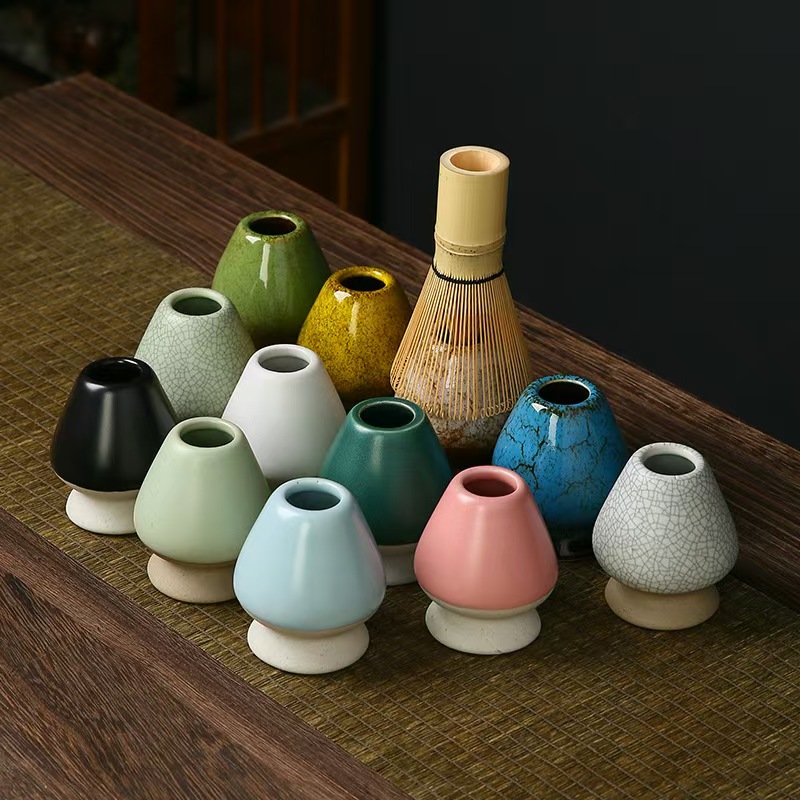 Bamboo Whisk Chasen - حامل خفق شاي ماتشا حامل سيراميك