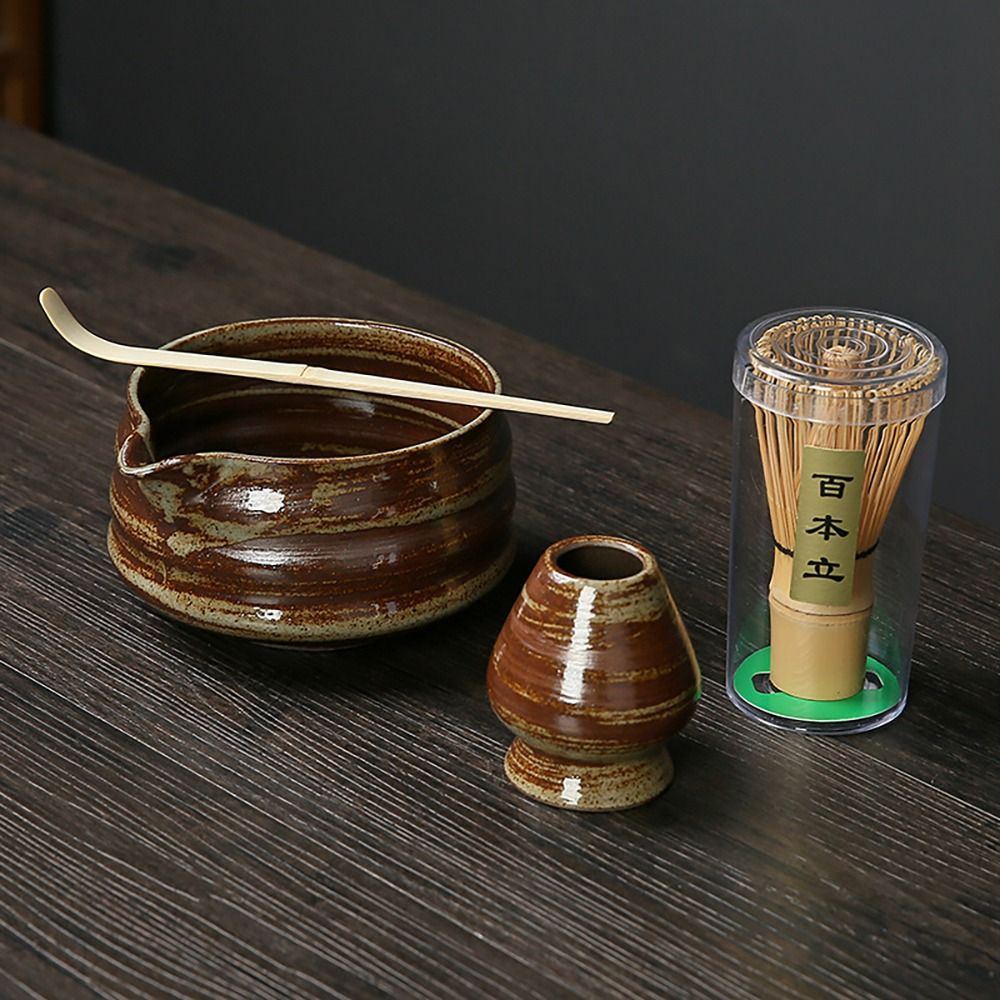 Bamboo Whisk Chasen - 4 قطعة جديد الخيزران السيراميك اليابانية