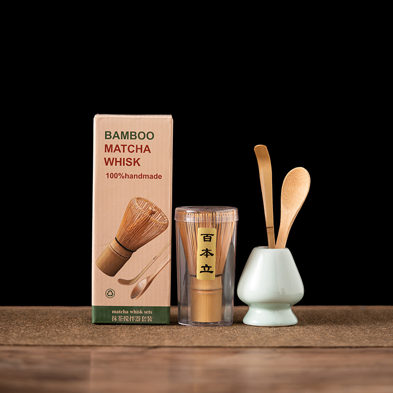 Bamboo Whisk Chasen - 4 قطع طقم خفاقة ماتشا من