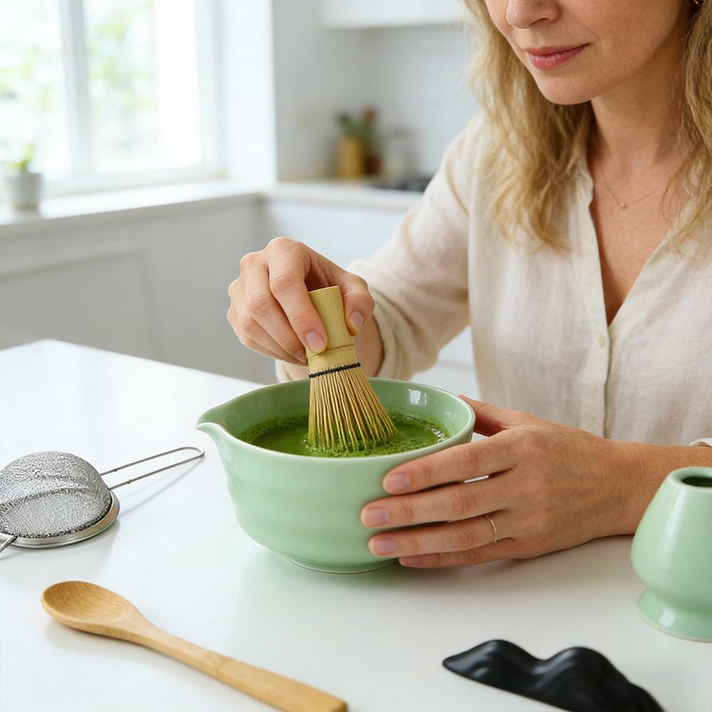 طقم شاي ماتشا ياباني أصيل: وعا - مراجعة Bamboo Whisk Chasen وسعره