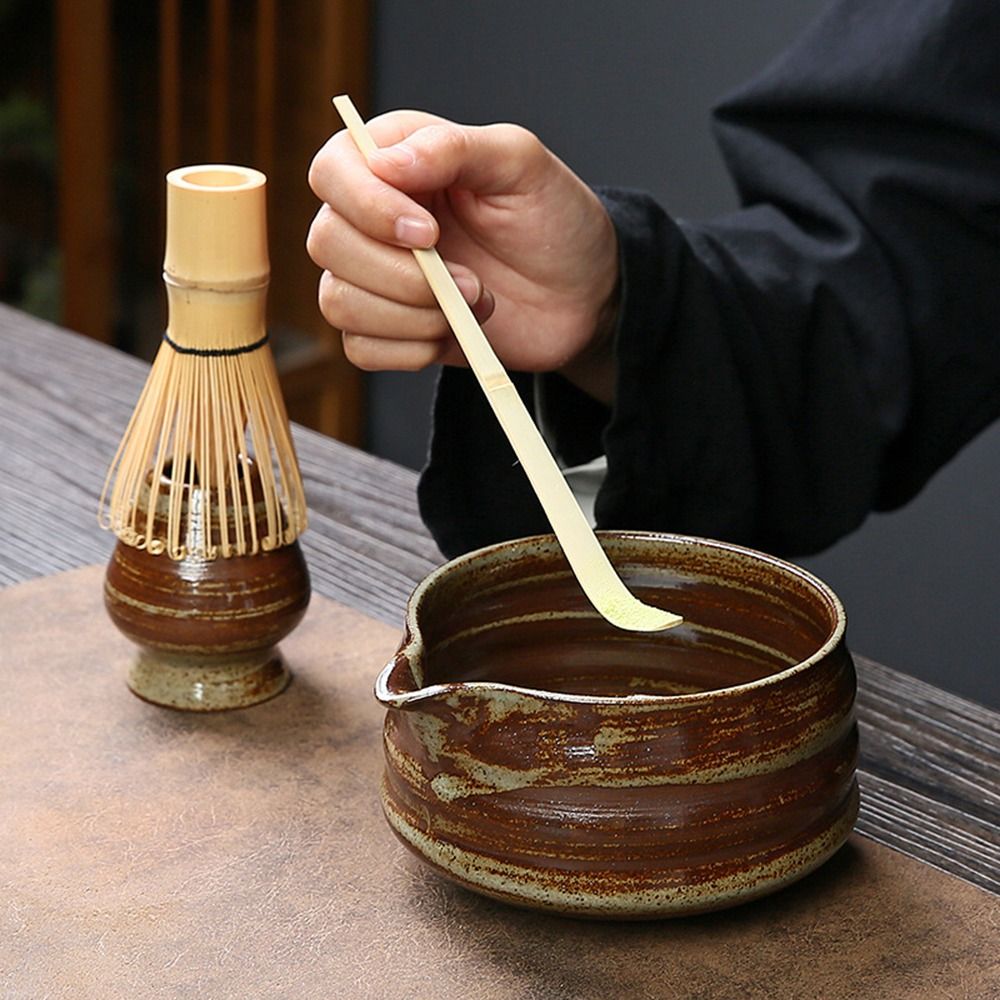 4 قطعة جديد الخيزران السيراميك - مراجعة Bamboo Whisk Chasen وسعره