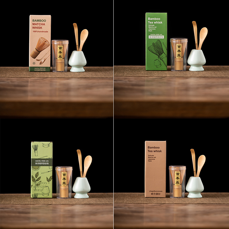 4 قطع طقم خفاقة ماتشا من الخيز - مراجعة Bamboo Whisk Chasen وسعره