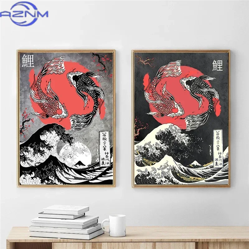 لوحة قماشية كبيرة بتصميم موجي  - مراجعة Japanese Traditional Lifestyle وسعره