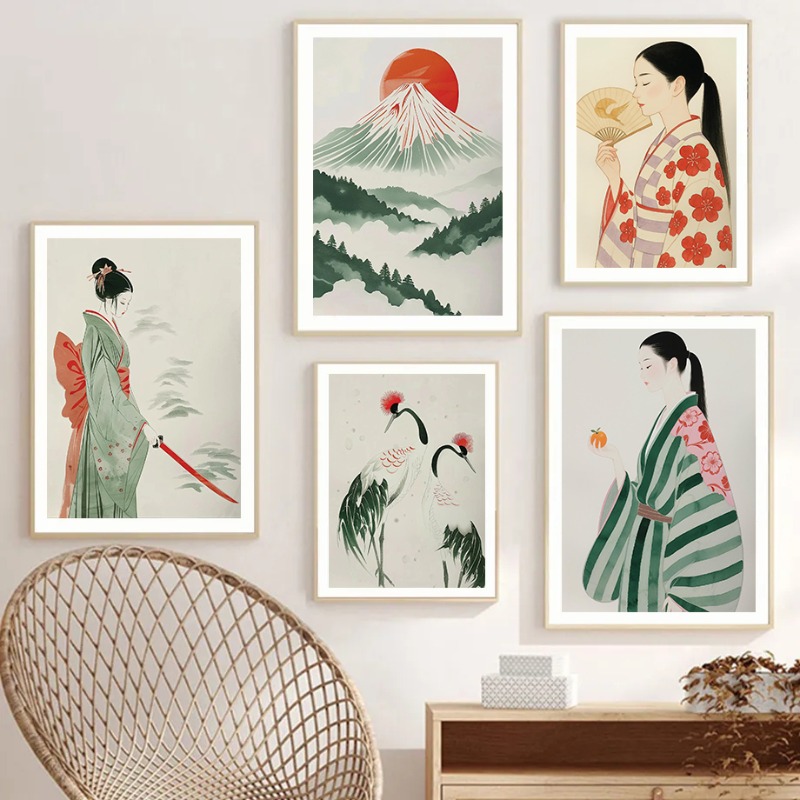 جبل فوجي وكرين اليابانية جدار  - مراجعة Japanese Traditional Lifestyle وسعره